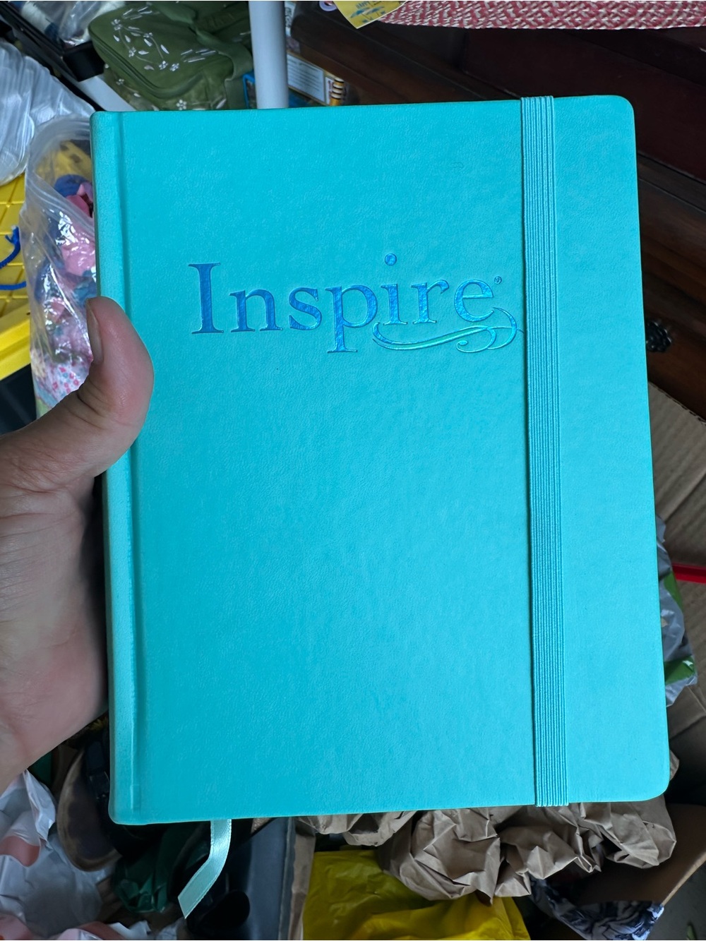Inspire Bible NLTwith - Teal Floral - Picture 2 of 3